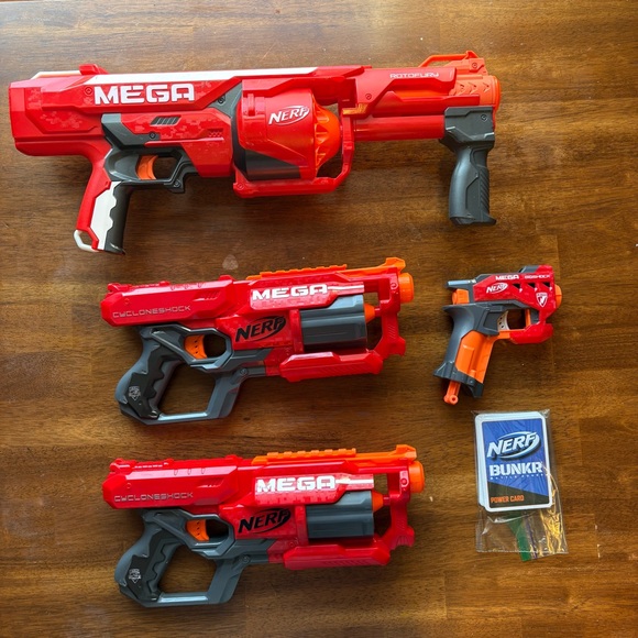 Nerf Other - Nerf Mega CycloneShock Blaster Set - Red and Gray